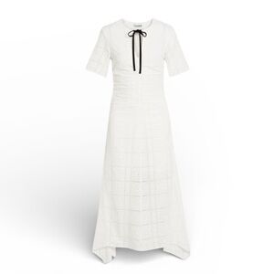NEW NWT GANNI Broderie anglaise Midi Eyelet Dress